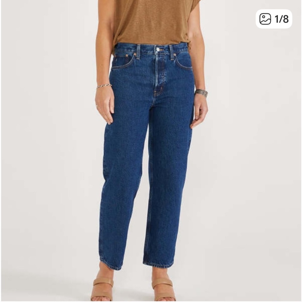 Etica Jeans Womens 27 Blue Tyler Vintage Straight LegHigh Rise Dark Wash Denim
